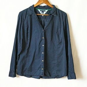 Tommy Hilfiger XL Navy Polka Dot Button Down Shirt